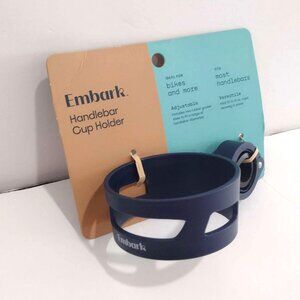 New Embark Handlebar Cup Holder For Bikes Fits Most Handlebars Adjustable Blue